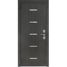 Дверь металлическая Термо S4 черный шелк / лиственница белая 960, левая
