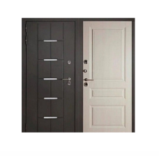 Дверь металлическая Термо Классика Гладкая Антик серебристая мдф лиственница белая 860 левая