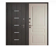 Дверь металлическая Термо Классика Гладкая Антик серебро мдф лиственница белая 860 правая