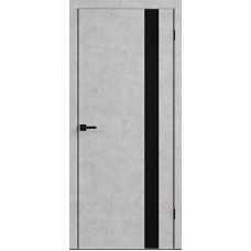 Дверное полотно Паутинка plus 80x200 бетон светлый стекло лакобель черный AL