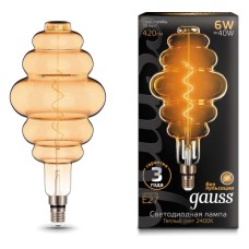 Лампа Gauss LED Vintage Filament BD200 6W E27 2400K amb.fl