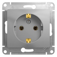 Розетка Glossa 1м алюм мех c/з 1180575