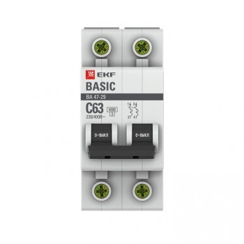 Авт.выкл EKF Basic BA47-29 2P 16A(C) 4,5kA