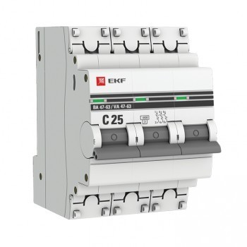 Авт.выкл EKF PROxima BA47-63 3P 25А(C) 4,5kA