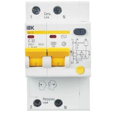 Дифференциальный автомат АД 12 2Р 32А 30мА ИЭК