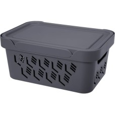 Ящик п/п DEluxe 270x190x120мм перфорир.с крышкой 4,6л cерый