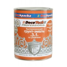 Эмаль DecoTech 3в1 черная RAL9005 0,9кг