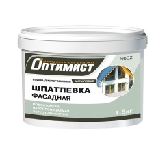 Шпатлевка фасадная Оптимист S602 акриловая водостойкая 1,5кг