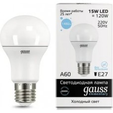 Лампа Gauss LED Elementary A60 15W E27 6500K