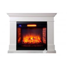 Электрокамин RIMINI белый + очаг Antares BLACK 31 LED F/X QUARTZ