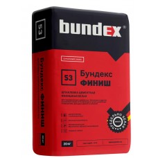 Шпаклевка цементная финишная белая Bundex Финиш 20 кг