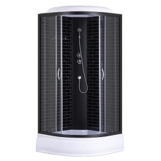 Кабина душевая LORANTO CS-6690-25GB 90x90x215 с поддоном, черный кирпичный узор стекло серое