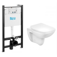 Комплект система инсталляции Roca Debba 893104970+унитаз slim +сиденье с микролифтом