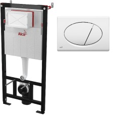 Система инсталляции AlcaPlast AM101/1120+кнопка M670 белая +плита M91