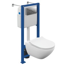 Система инсталляции Vector+ унитаз Street Fusion Vortex+клавиша Twins хром глянцевая