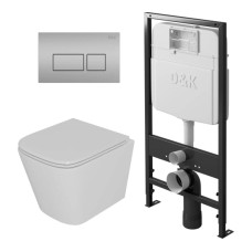 Комплект системы инсталляции  D&K DS1431603+унитаз+клавиша хром матовый