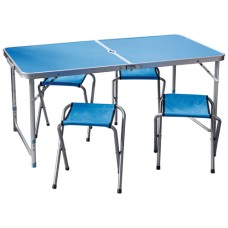 Комплект мебели Пикник (складной стол, 4 стула) синий