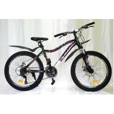 Велосипед 24" MAKS BASKA MD (21-скоростной, рама 16), черный/розовый