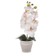 Цветок искусственный Орхидея в горшке d15x38см