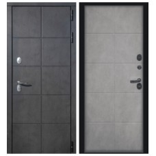 Дверь металлическая КАРЕ ТЕРМО черный муар/бетон графит/бетон снежный 960L
