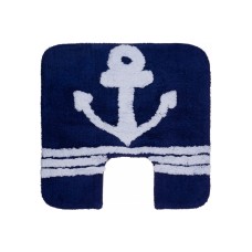 Коврик для ванной хлопок, синий Royal Navy с U-вырезом, 50x50 см