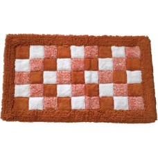 Коврик для ванной Шахматы, одинарный, оранжевый 60x100см