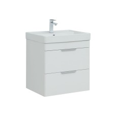 Тумба Ирис new 60 подвесная, 2 ящика, белый глянец