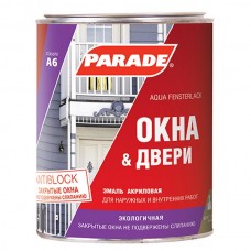 Эмаль PARADE A6 окна и двери белая полуглянцевая 0.45л