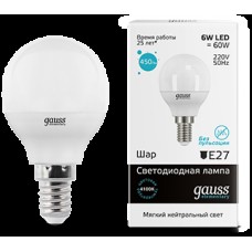 Лампа Gauss LED Elementary Globe 6W E14 4100K