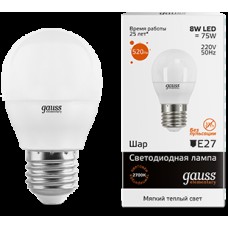 Лампа Gauss LED Elementary Globe 8W E27 2700К