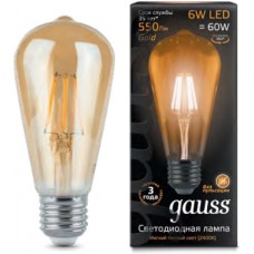 Лампа Gauss LED Filament ST64 Golden 6W E27 2400K