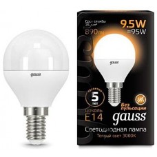 Лампа Gauss LED Globe 9.5W E14 3000K
