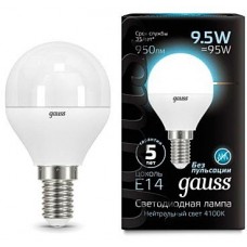 Лампа Gauss LED Globe 9.5W E14 4100K