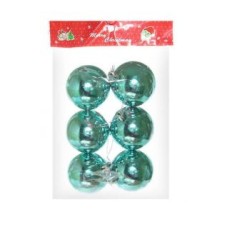 Шар Т173-7 6шт 6см (глянцевые)бледно-голубой