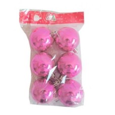 Шар Т173-9 6шт 6см (глянцевые) розовый