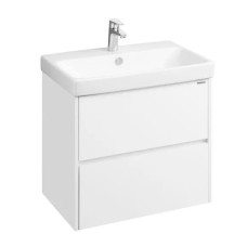 Комплект тумба Сканди 70 Белый матовый/Белый глянцевый + раковина Адриана 70