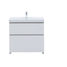 Тумба Вега 70 напольная 2 ящика  белый глянец (344122)