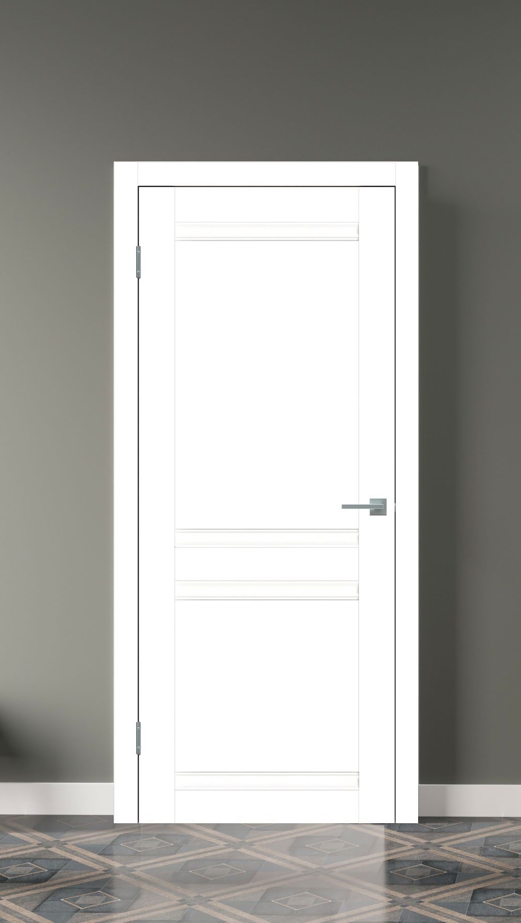 Дверь L11 MODERN 800x2000, сатин белый