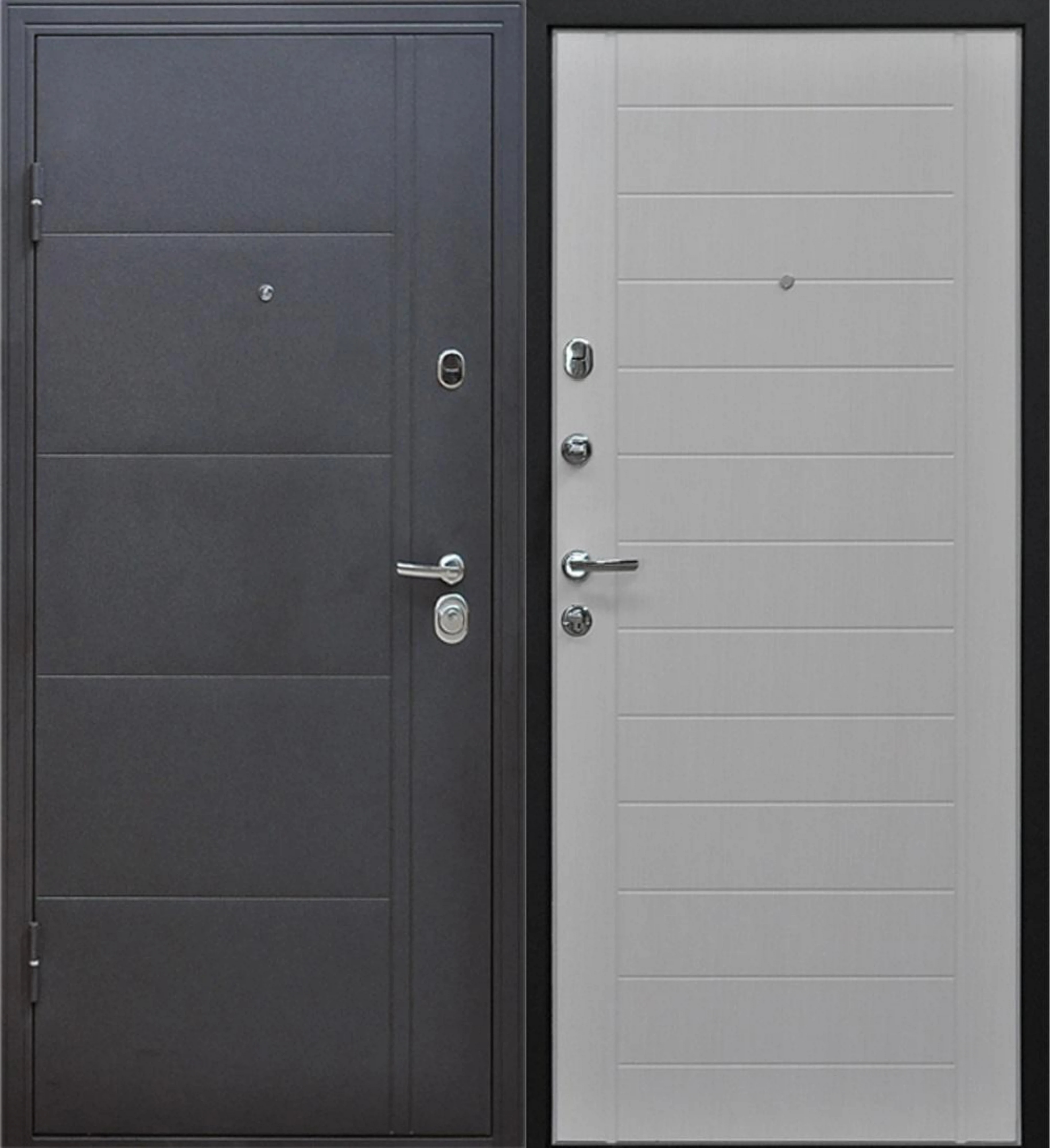 Дверь металлическая Форпост Эверест дуб беленый 860x2050, левая