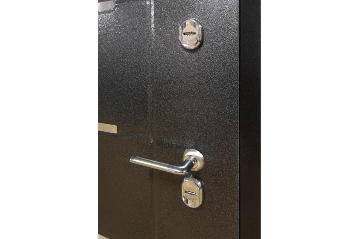 Дверь металлическая с терморазрывом Классика Гладкая Антик серебряный/ лиственница белая, 960L