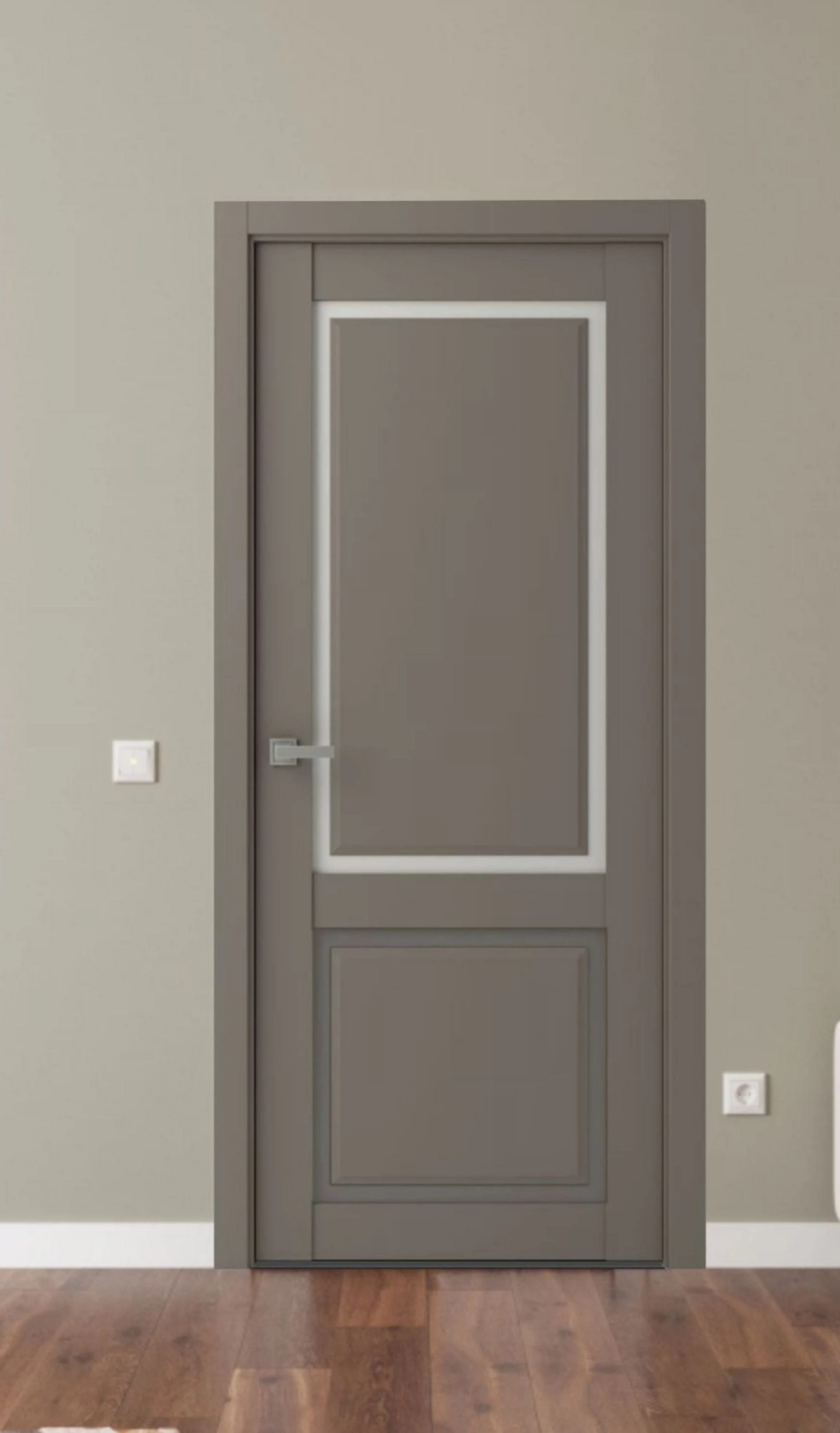Дверное полотно Айрин FG 2 70x200 сатинат софт грей гладкий