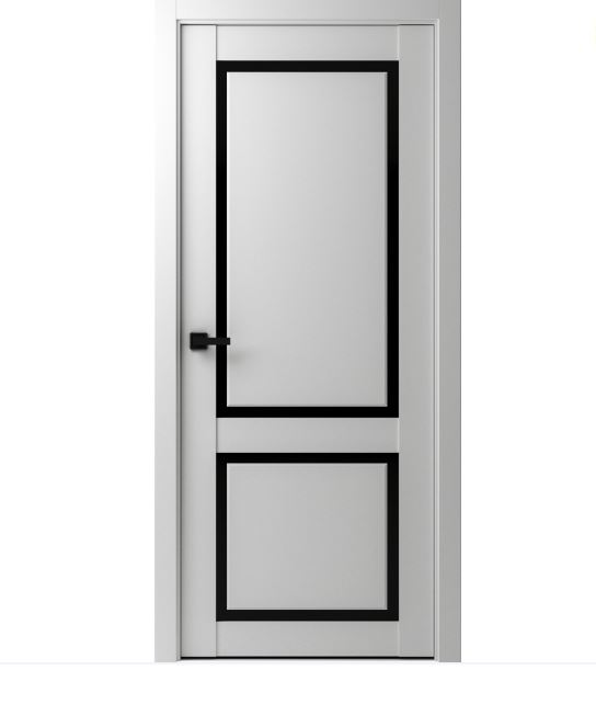 Дверное полотно Айрин FG 2 70x200 софт, белый гладкий лакобель черный