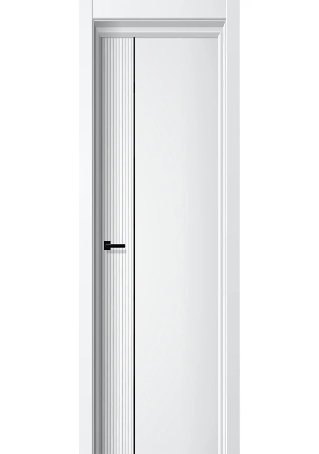 Дверное полотно ДГ ММ-3 700 белуччи/черный молдинг