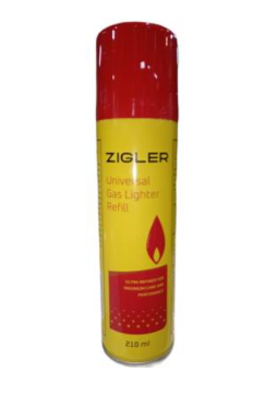 Газ для зажигалок Zigler 210мл с насадками
