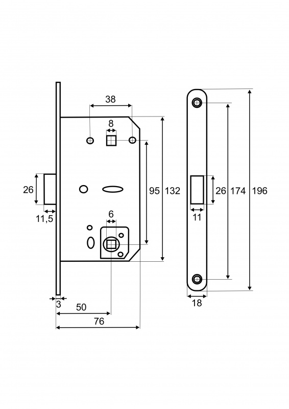 Защелка под фиксатор VЕTTORE WC 410 B-S MAGNET MBP Чёрный матовый