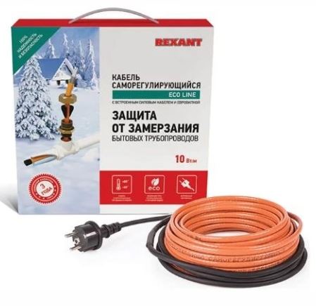 Кабель греющий REXANT 10НТМ2-CT 10м/100Вт