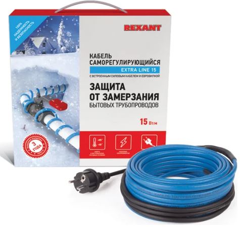 Кабель саморегулир. REXANT 15MSR-PB 4м/60Вт