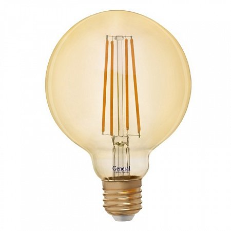 Лампа GLDEN-G95S-GR-8-230-E27-2700 Золотая
