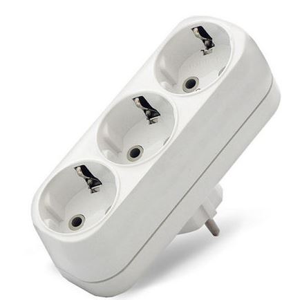 Разветвитель TANGO 3гн с/з плоский 16А 250В