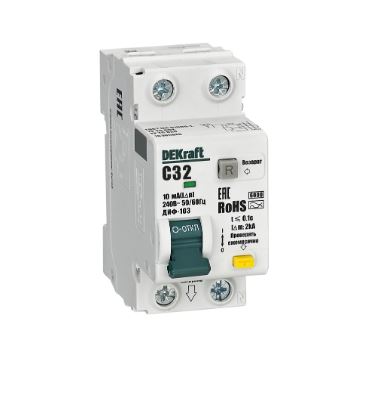 Диф.авт EKF DEKraft 1P+N 32А 10мА АС х.С ДИФ-103 6кА нов.
